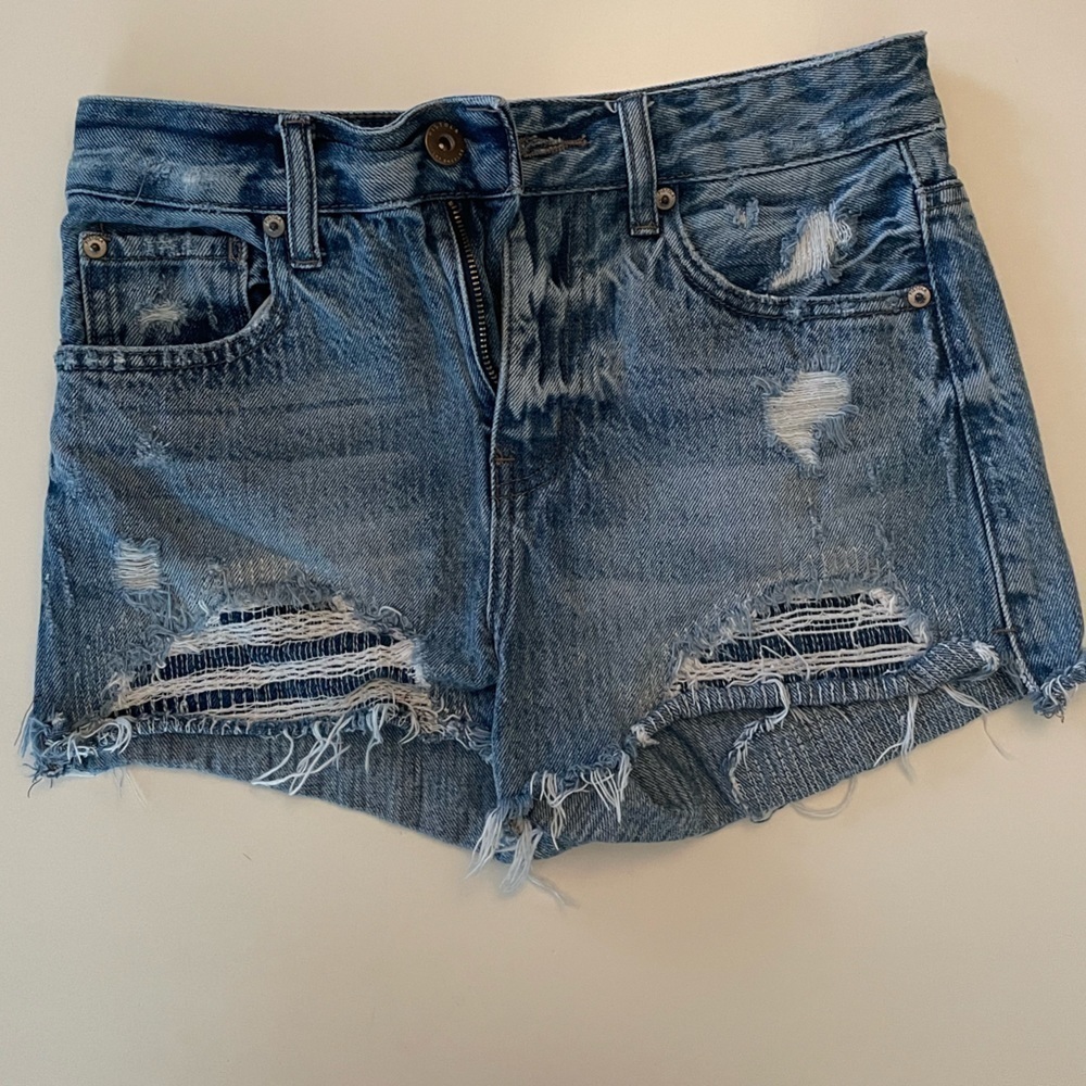 Pistola Ripped Jean Shorts